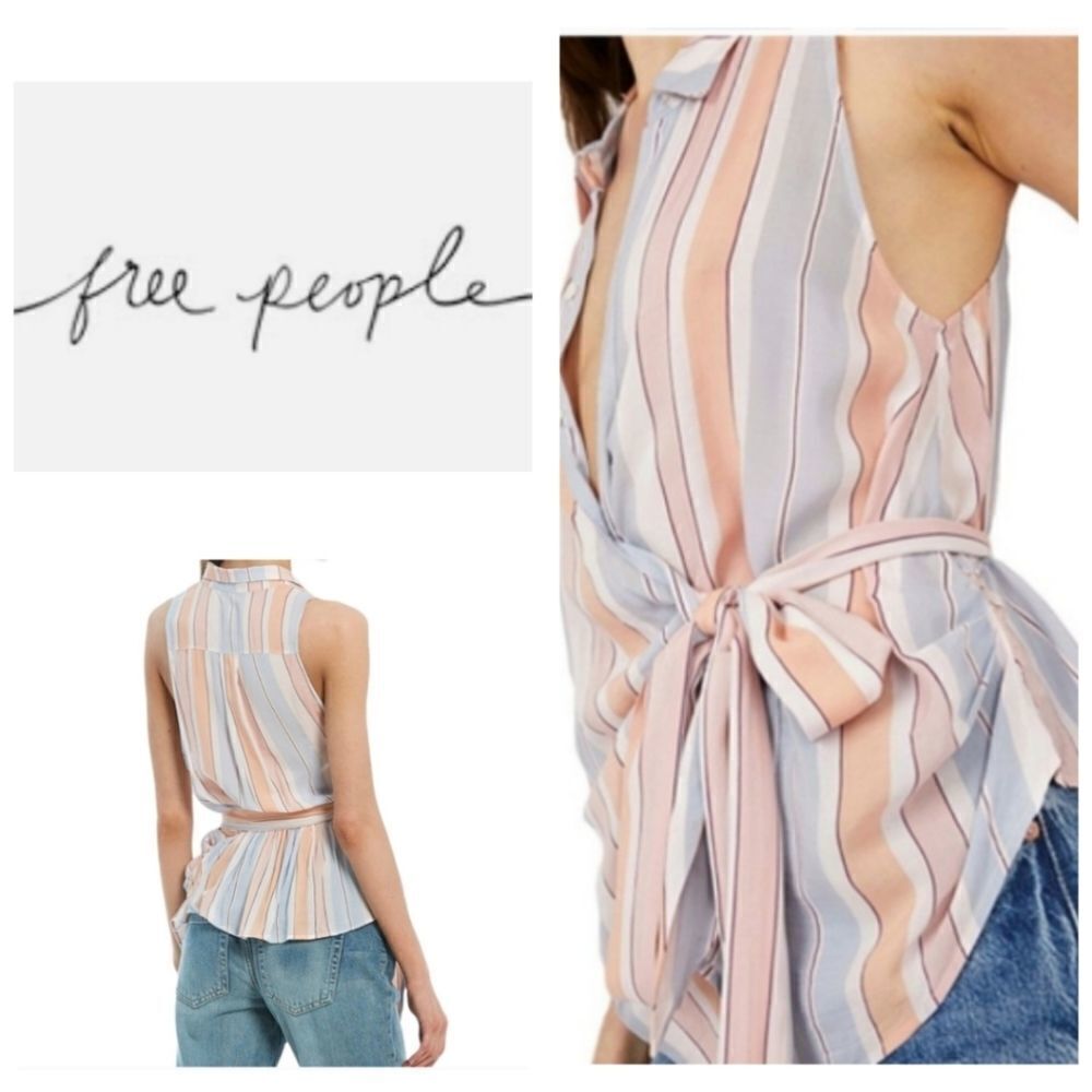 Free People Mckenzie Wrap Top in Ivory Combo Color (Size X-Small) - Picture 1 of 16